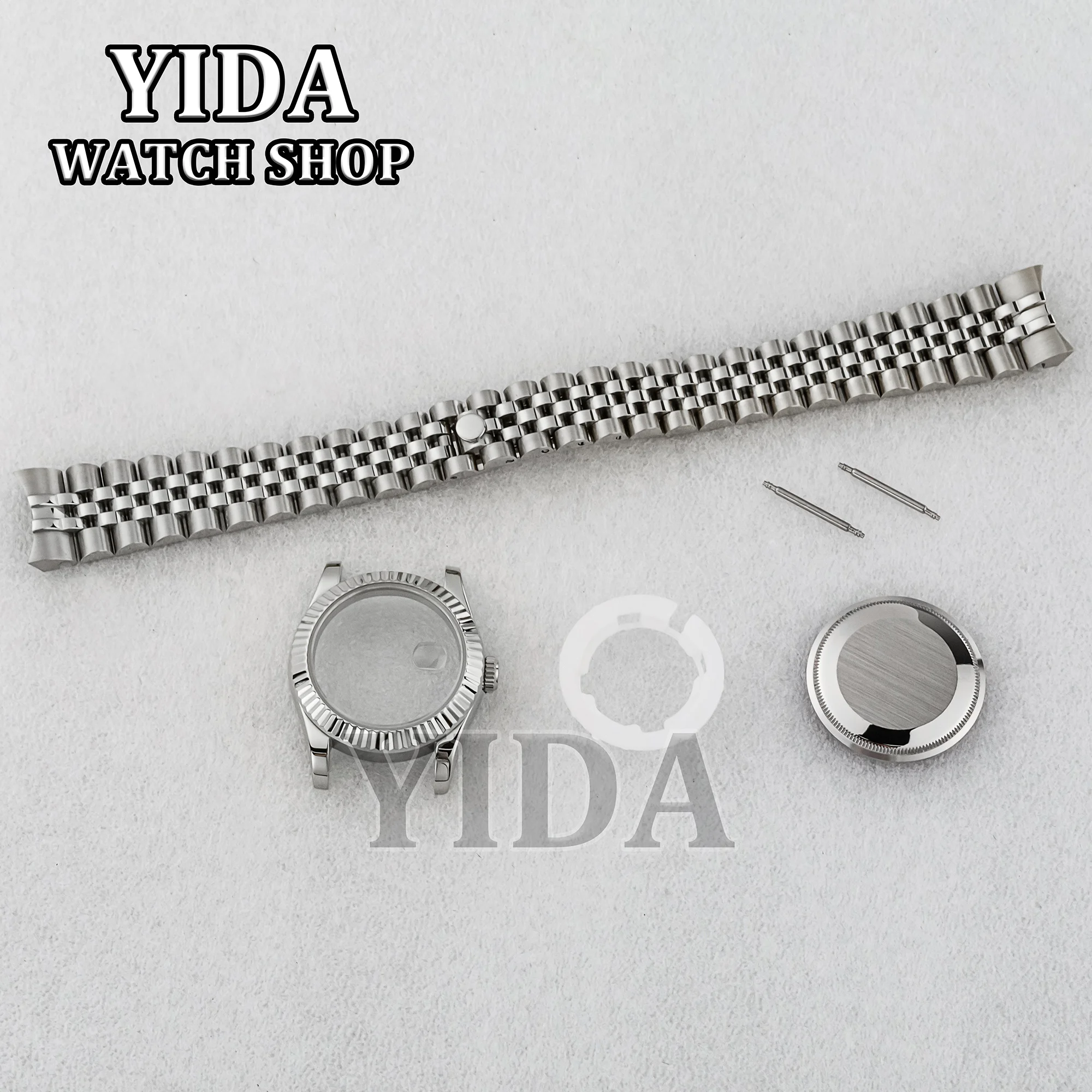 

36mm/39mm Watch Case Sapphire Crystal 20mm President Jubilee Band 10ATM Waterproof for Datejust NH35 NH36 Movement Repair Parts