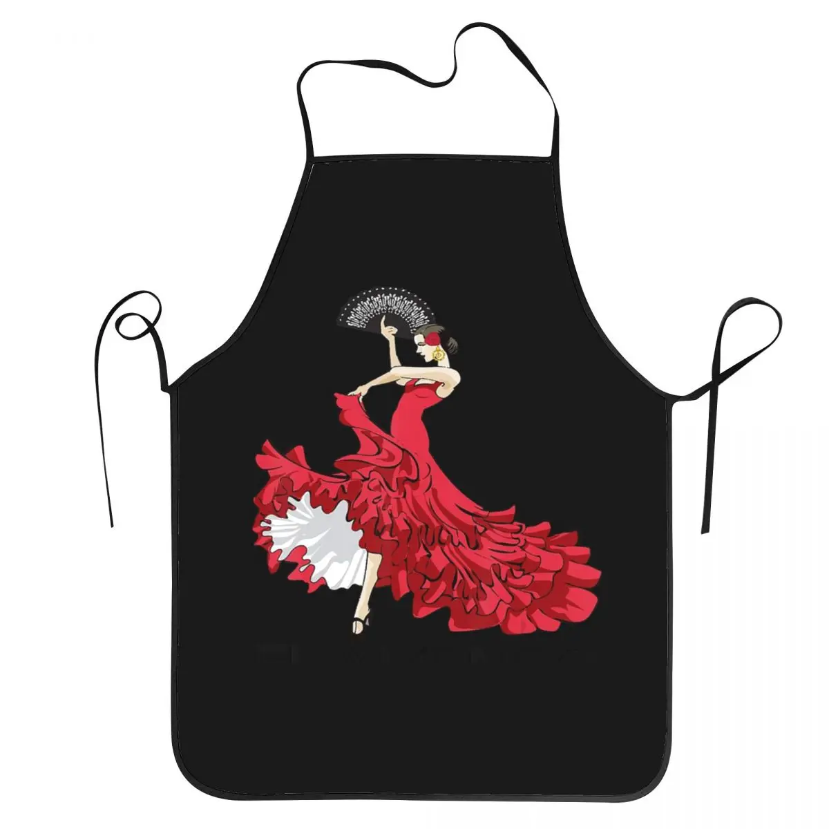 Delantal de Cocina sin Mangas Estilo Flamenco Español para Mujer y Hombre, Ideal para Repostería, Limpieza y Jardinería
