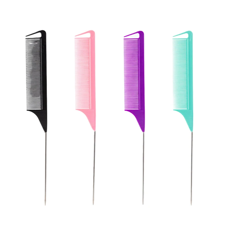1pc Salon Cut Comb Professional Pointed Tail Hair Comb Styling Stainless Steel Spiked Salon Hair Care Hairdresser Styling Tool