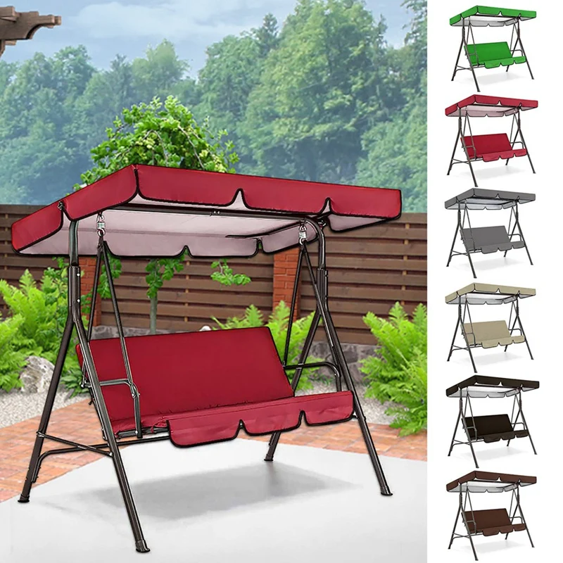 กลางแจ้งSwingฝาครอบด้านบนเก้าอี้Sun Canopy Cover Park Swing Rain Shelterกันน้ําเฟอร์นิเจอร์