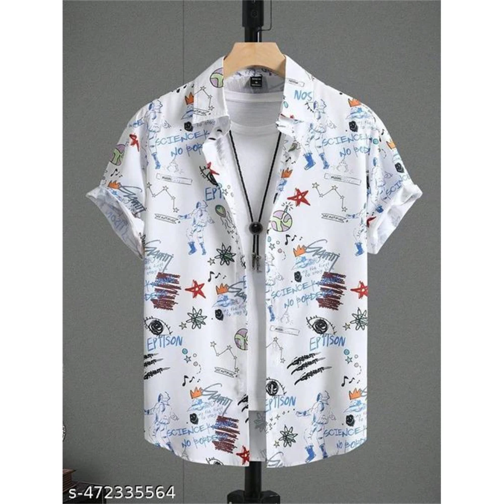 เสื้อฮาวาย Ropical Botanical พิมพ์แขนสั้นลําลองปุ่มลงเสื้อผู้ชายฤดูร้อนวันหยุดสบายๆแฟชั่นเสื้อ Larg