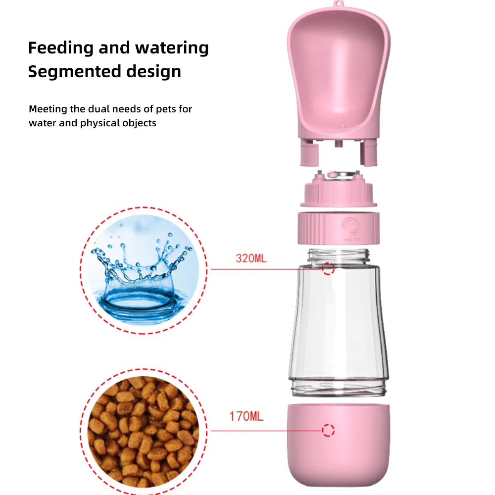 Portable Water Bottle Pet Drinker Puppy Drinking Portable Dog Supplies Travel Pet Drinker Dog Food Containers Dog Water Bottle