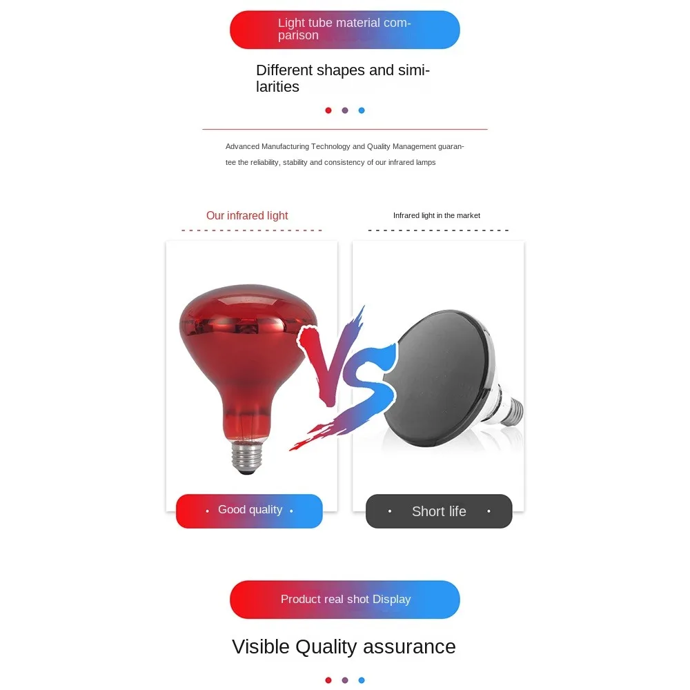 Infrared Heating Therapy Lamp R125 e27 220V 275W Adjustable IR Physiotherapy Bulb Full Body Back Knee Pain Relief