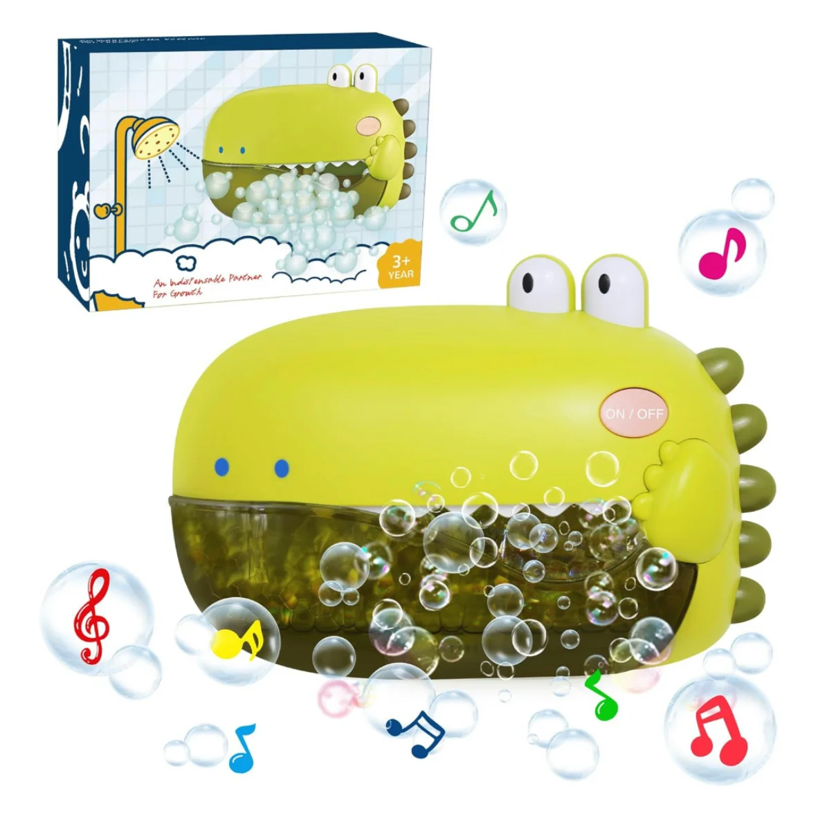 

Dinosaur Automatic Bubble Machine Bath Toys for Toddlers,Blows Bubbles and Plays 12 Songs,Sing-Along ,Christmas birthday gift