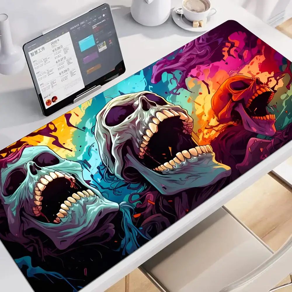 Skeleton Mouse Table Cushion Pad Large Gaming Art Mausepad Non-slip Laptop Tablet Mat Mini PC Playmat