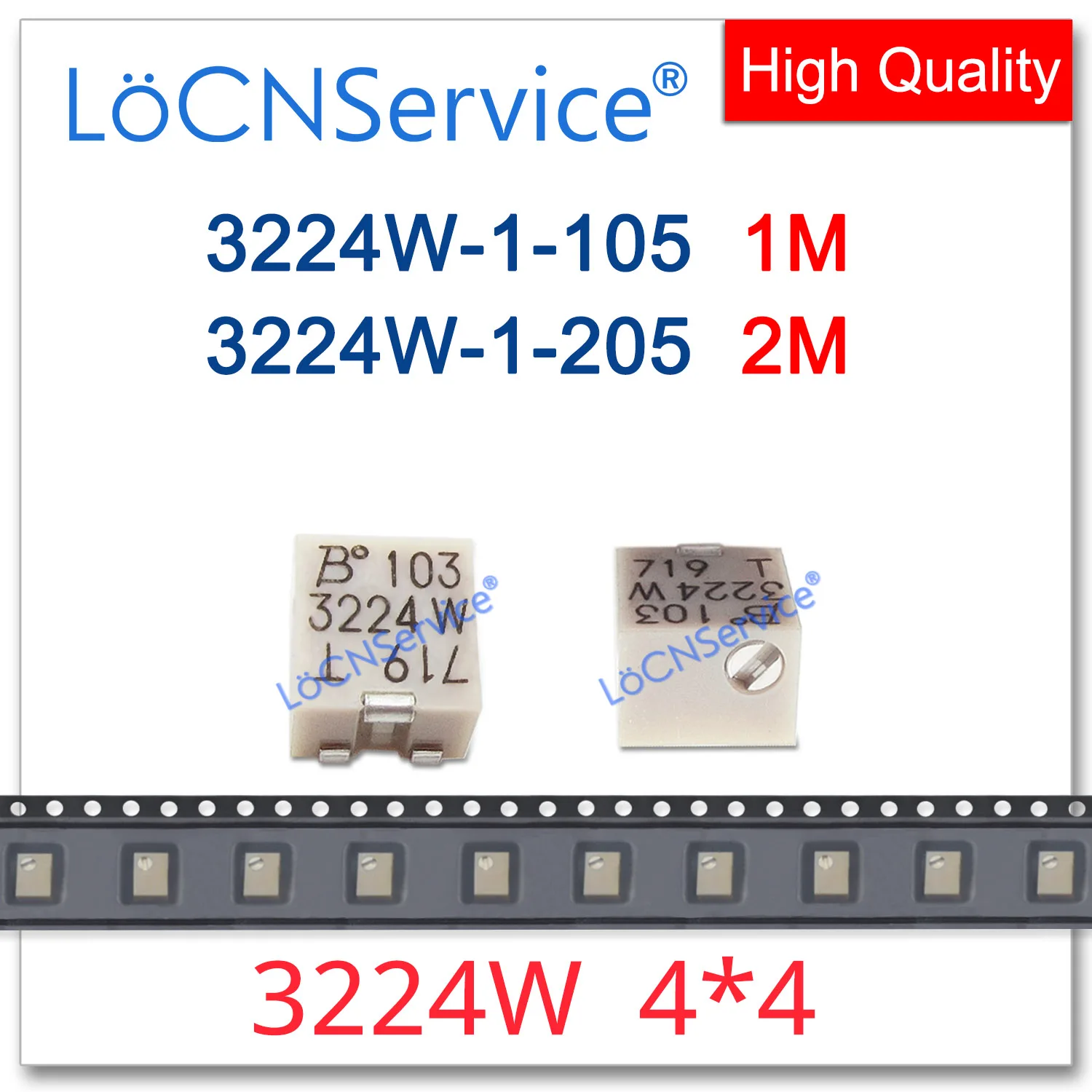 60PCS 250PCS 100% Origin BOURNS 3224W 4*4 1M 2M High Quality Trimming Potentiometer 3224W-1-105E 3224W-1-205E 