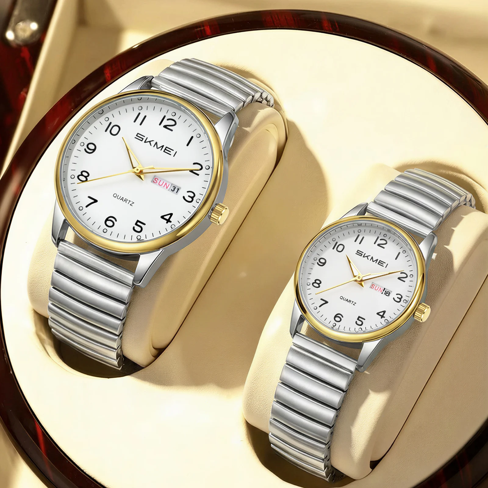 

SKMEI 7902 Quartz Wristwatch W/ Box 3ATM Waterproof Watch Date Display Luminous Women Men Clock For Anniversary Birthday Party