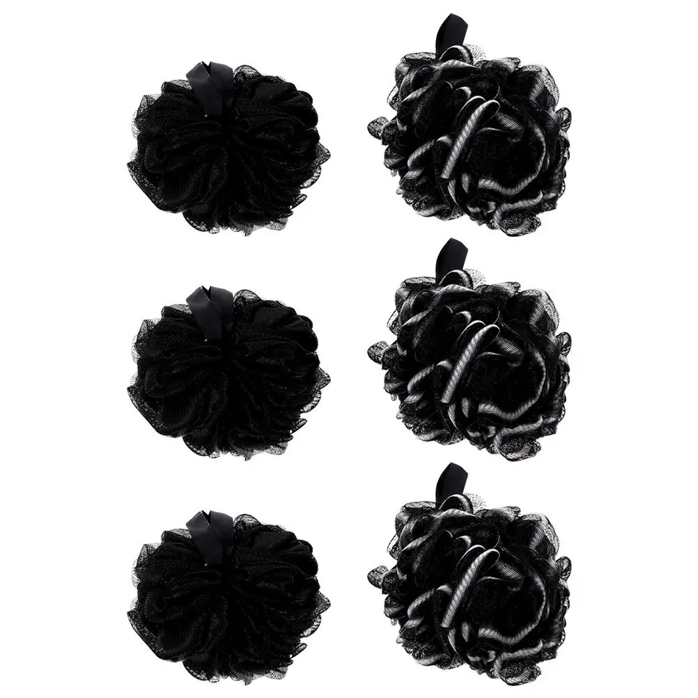 

6Pcs Bamboo Charcoal Bath Loofah Sponge Supple Shower Puff for Deep Cleansing Exfoliating Dead Skin Body Scrubbing Home Hotel