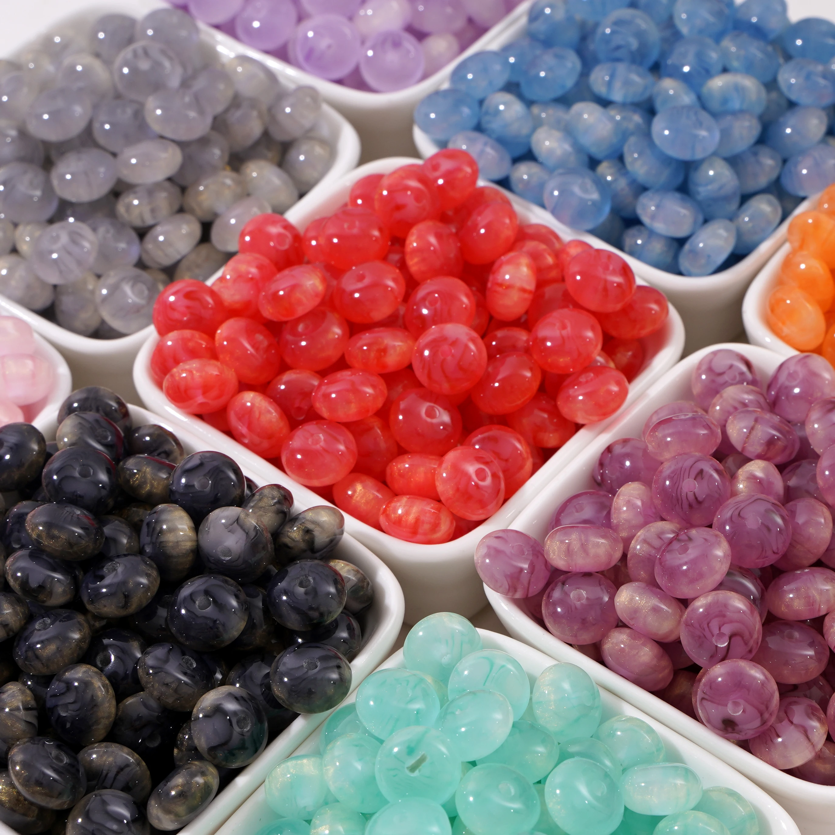10/30Pcs/bag 10x6mm Resin Tri Color Abacus Beads Wheel Beads Spacer Beads For DIY Jewelry Necklace Bracelets Making Accessories