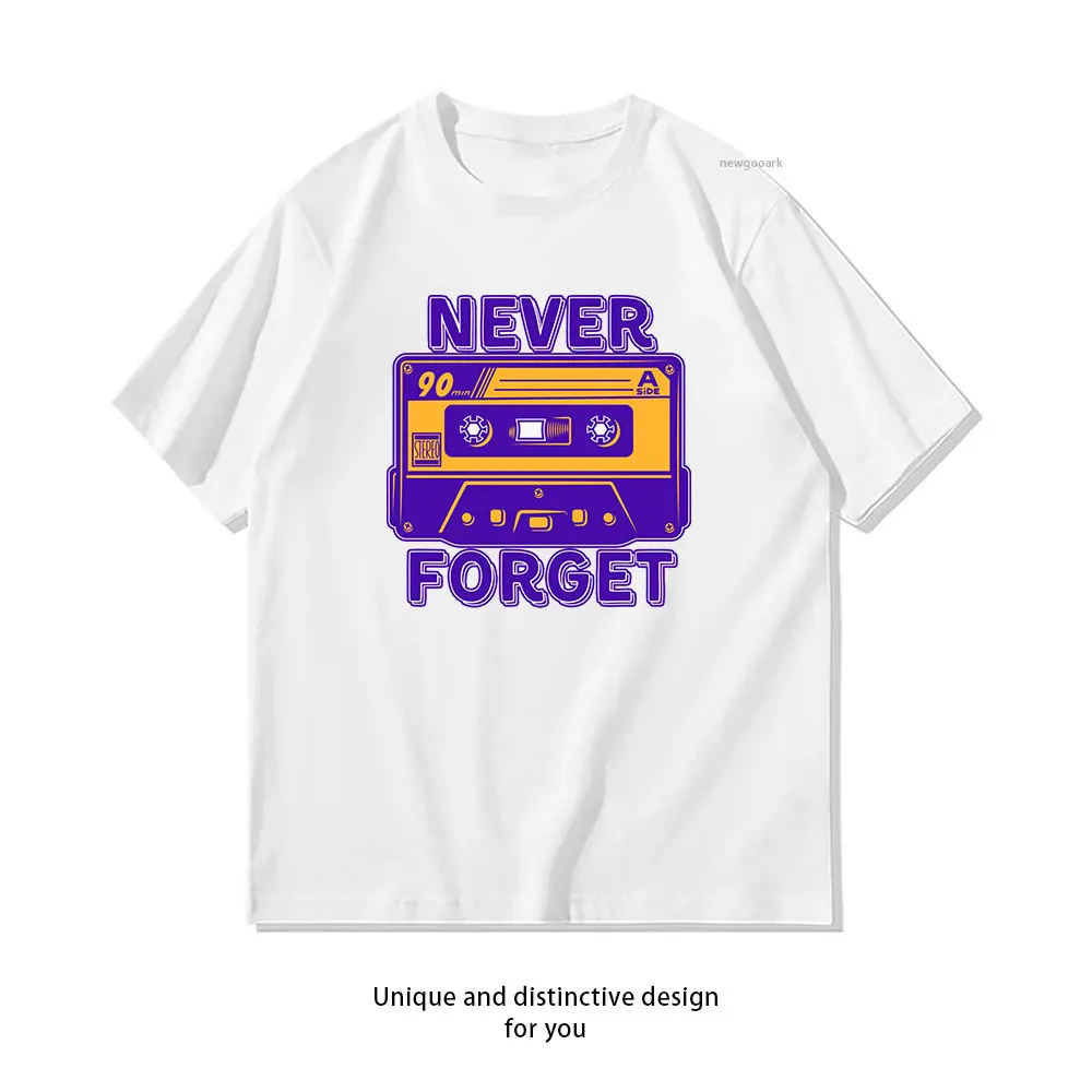 Echoes of the 80's Never Forget the Magic of Cassettes t-shirt woman man Summer fashion Casual cotton printed t shirts O-neck