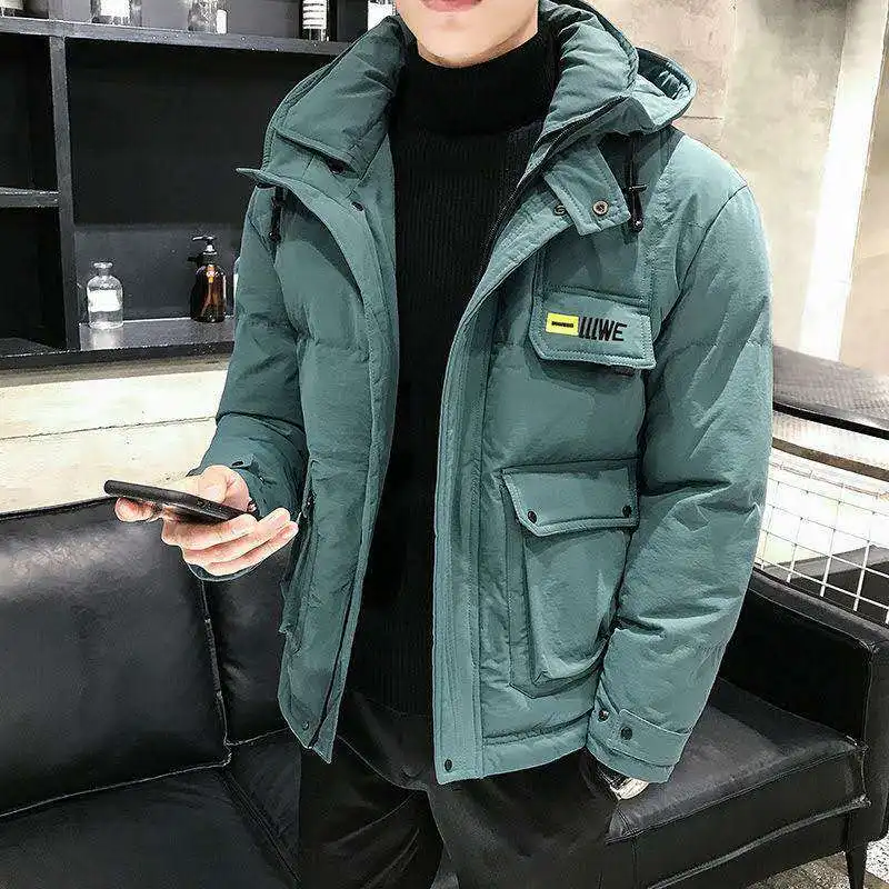 

​ Модное мужское зимнее хлопковое пальто в стиле милитари, утолщенная свободная студенческая куртка в корейском стиле ​