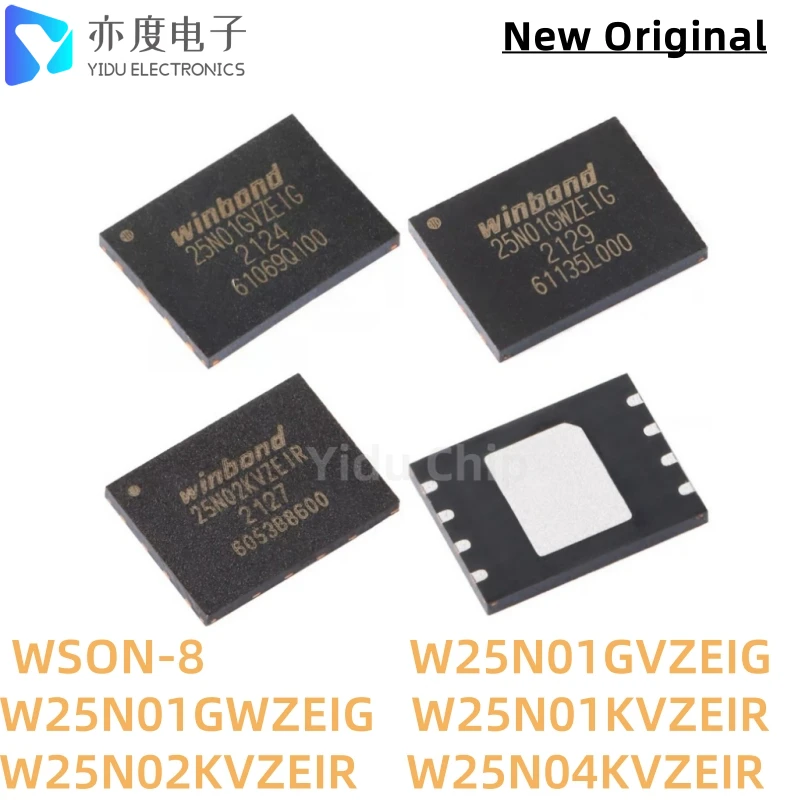 

5pcs/lot W25N01GVZEIG W25N01GWZEIG W25N01KVZEIR W25N02KVZEIR W25N04KVZEIR WSON-8 IC FLASH 1G-bit 2G-bit 4G-bit New Original