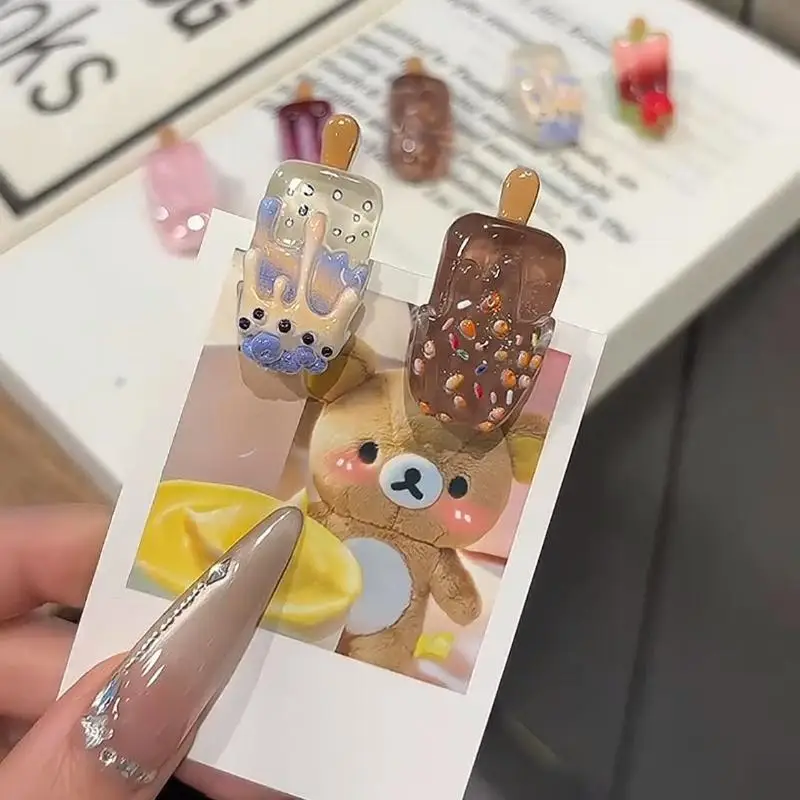 1/3/5/10 Stück Kawaii 3D Eiscreme-Haarspangen Niedliche Harz-Haarklammern Sommerliche Süße Pony-Clips Mädchen-Haaraccessoires – Detail 9