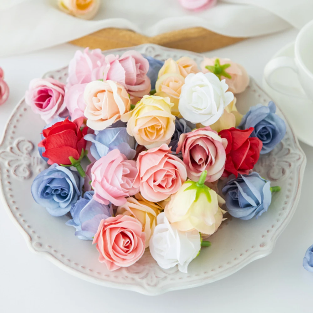 5/10 Stück Künstliche Blumen Seidenrosenköpfe für Hochzeit, Heimdekoration, Außenbereich, Garten, Kranz, DIY-Geschenk, Süßigkeitenbox, Requisiten und Zubehör