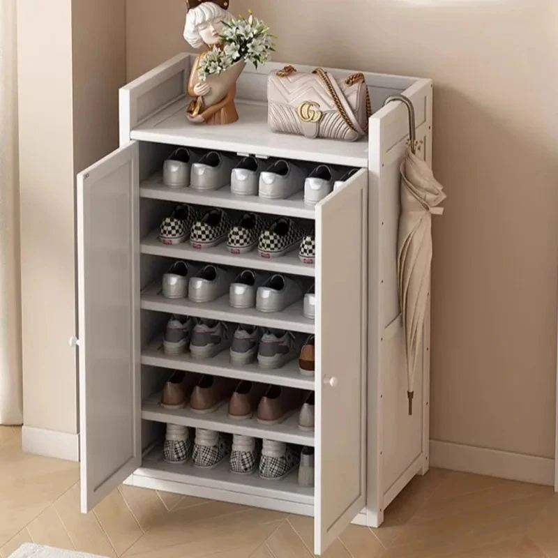 خزائن الأحذية البيضاء الرخيصة للنساء مدخل غرفة المعيشة الحديثة الإبداعية رف الأحذية الآمن المنظم تخزين أثاث المنزل Sapateira #6