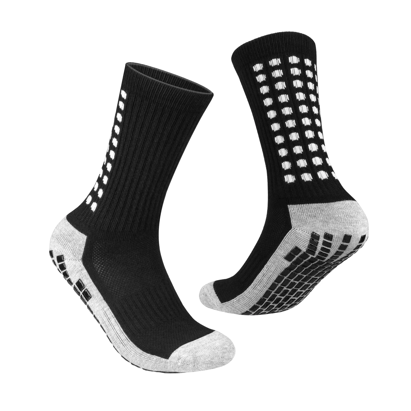 YUEDGE New Men Anti-Slip Football Socks 3Pairs High Quality Soft Breathable Towel Bottom Men Mid Calf Soccer Socks for Men 37-46