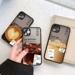 Ice Coffee Phone Case for Iphone 17 15 Pro Max Cases Iphone 16 11 12 13 Pro Max Mini X XR XS 15 14 Plus Shockproof Black Covers