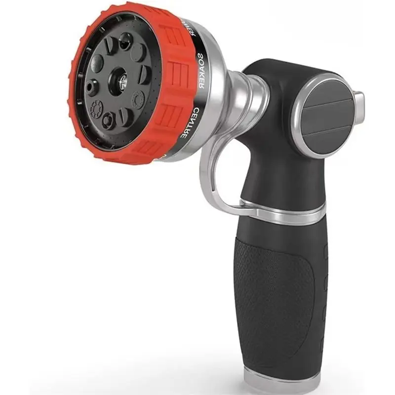 

【VALUE MONEY】Heavy Duty Metal For Watering Plant Garden Hose Nozzle-10 Spray Patterns, High Pressure Leak-Proof Design