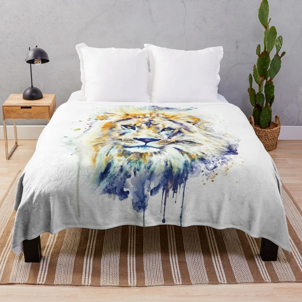 

Handsome Lion Head Throw Blanket Furrys Luxury Brand warm winter Blankets