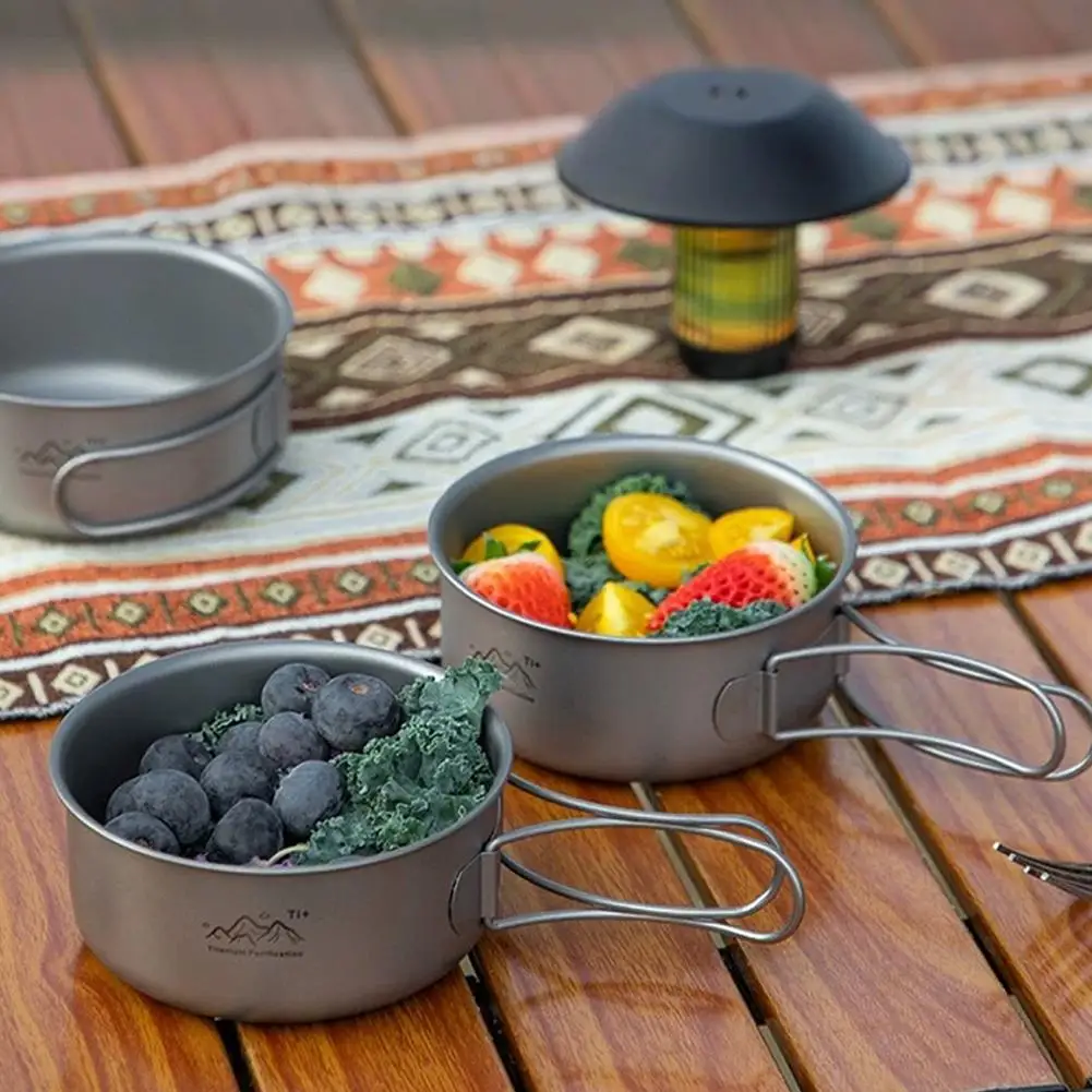Titan-Campingtopf Ultraleichter Tragbarer Titan-Legierungstopf mit Griff für Backpacking, Wandern, Outdoor-Kochen, Solo-Stove, Picknick – Detail 15