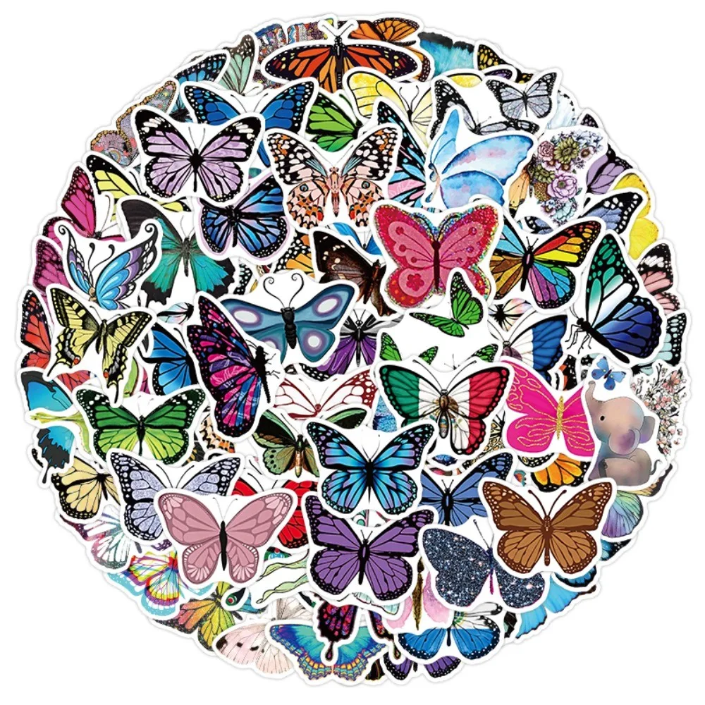 104-Piece Elegant Butterfly Stickers - Decorative Decals for Notebooks, Phone Cases, Backpacks & Laptops AnimeWorlds Store