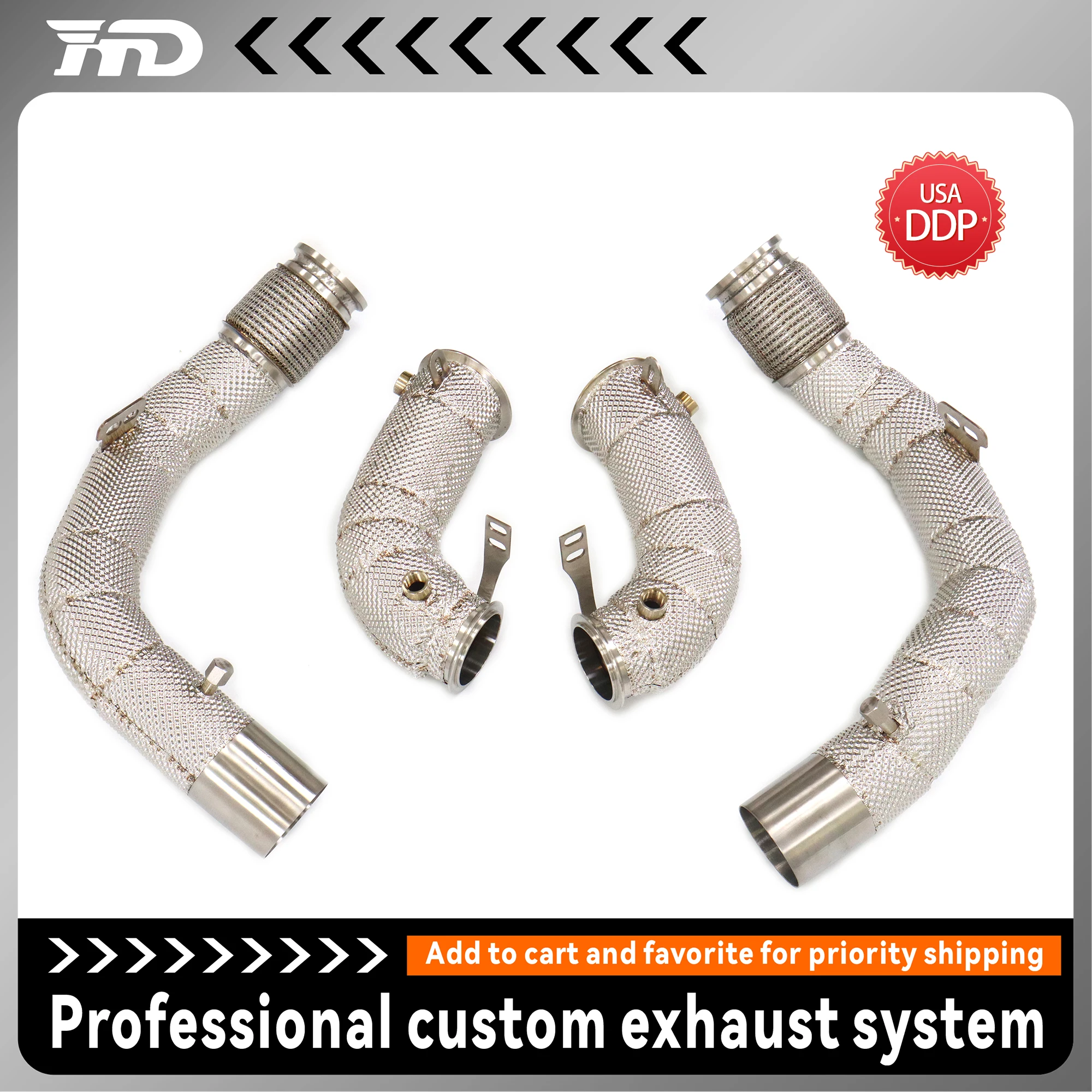 

HMD High Performance Downpipe + front tube for BMW M5 F90 Exhaust System with Heat Shield
