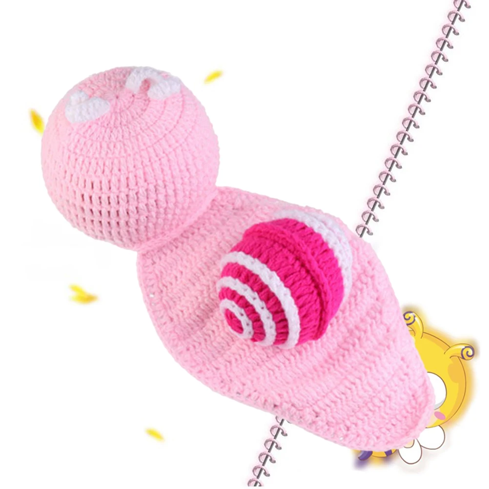 

Newborn Baby Snail Outfits Knitted Hat Wrap Photo Prop Unisex Breathable H made Clothes Shower Gift Photography Accessories