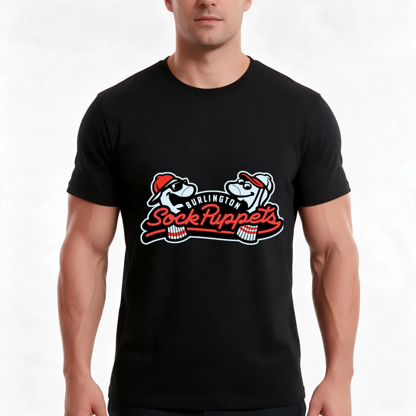 Like Burlington Sock Puppets T-Shirt, Summer Casual Cotton Tee, Oversized Streetwear Tops, Vintage Graphic Print, 100% Cotton