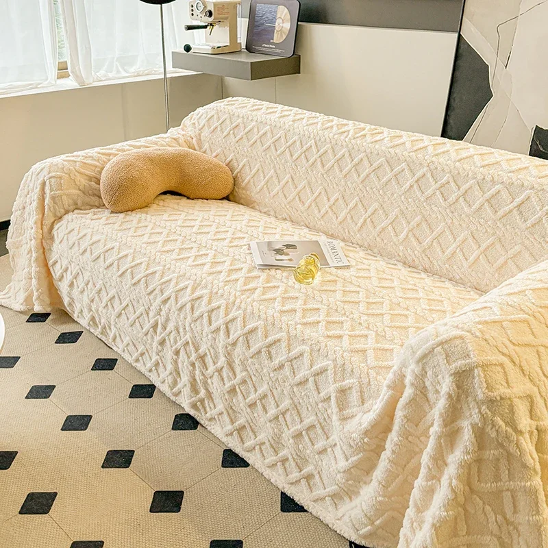 2026 Autumn Taffeta Fleece Sofa Blanket Soft Comfortable Protective Cover for 1-4 Seater Sofas Jacquard Plush Throws Blanket