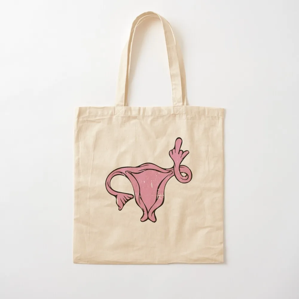 

Middle finger uterus Tote Bag bags luxury women shopping trolley bag Canvas Tote Bag