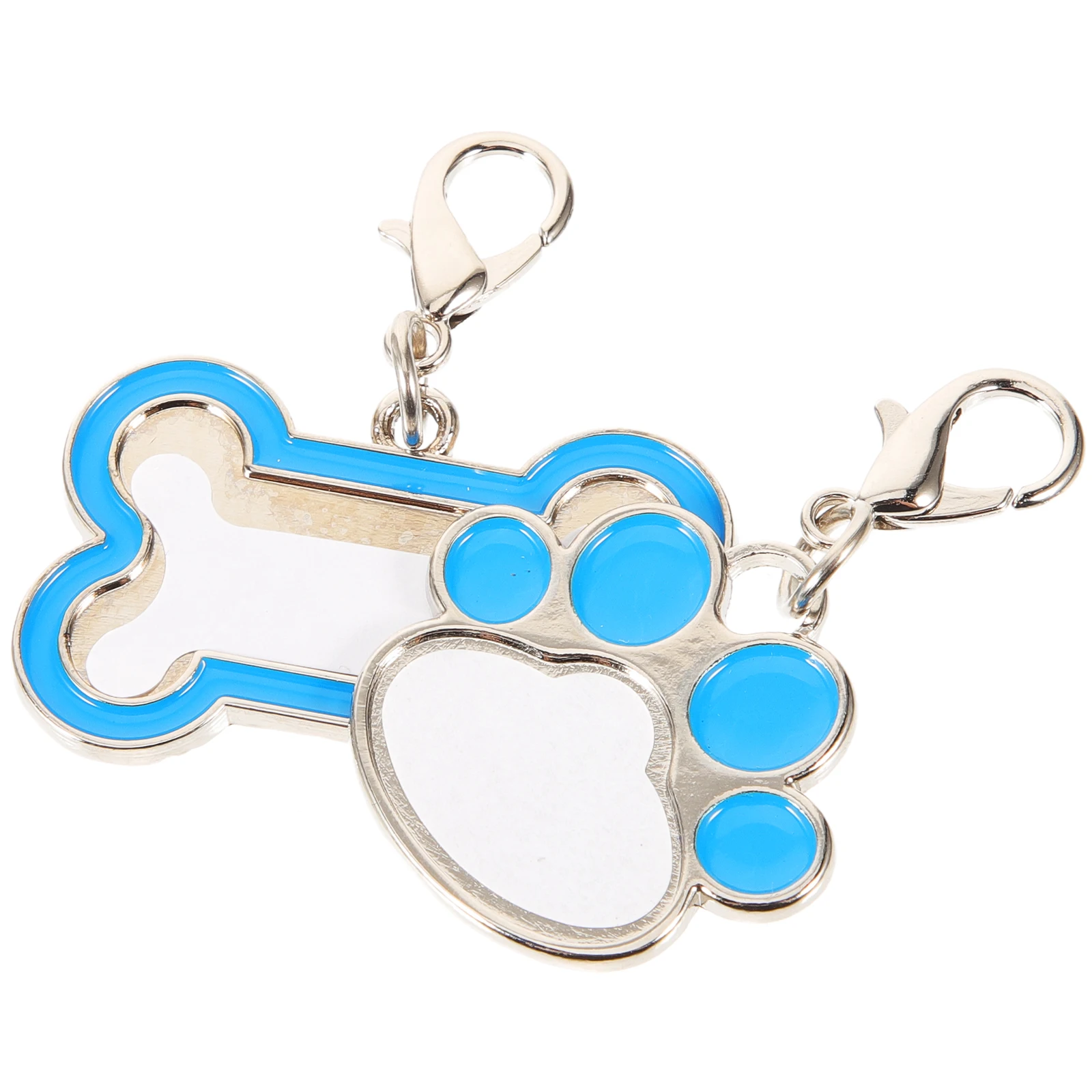 

2pcs Pet ID Tags Paw Shaped Blank Dog Tag Metal Sublimation Blanks Heavy Duty Durable Rust Resistant Scratch Resistant