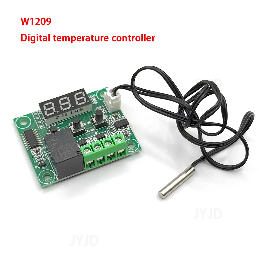 W1209 DC 12V Heat Cool Digital Thermostat Temperature Controller Miniature Thermostat Temperature Control Switch Panel XH-W1209