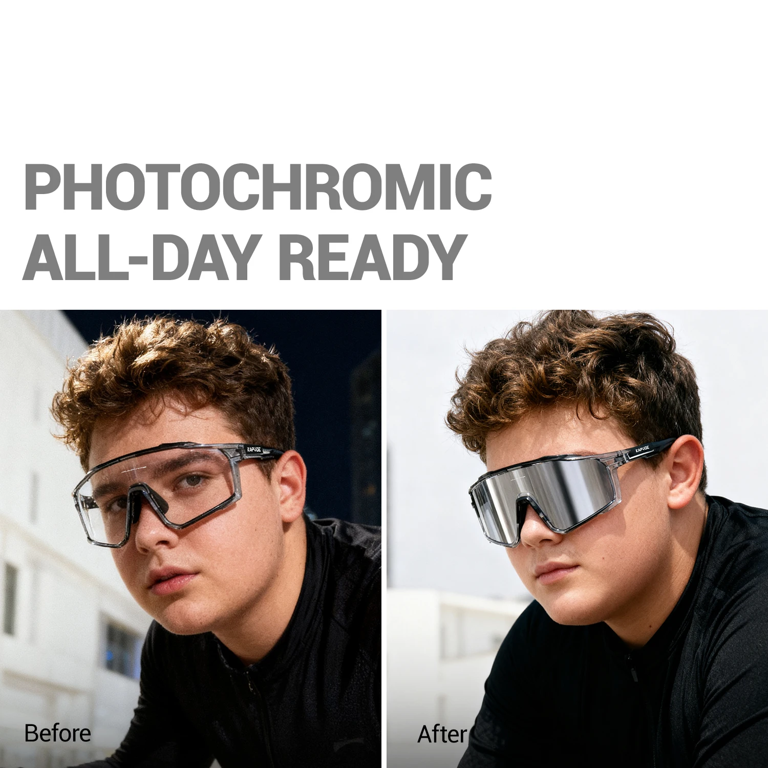 KAPVOE كبيرة الحجم الدراجات نظارات اللونية MTB الدراجة نظارات شمسية رياضية الرجال دراجة UV400 نظارات خارجية التخييم الملحقات