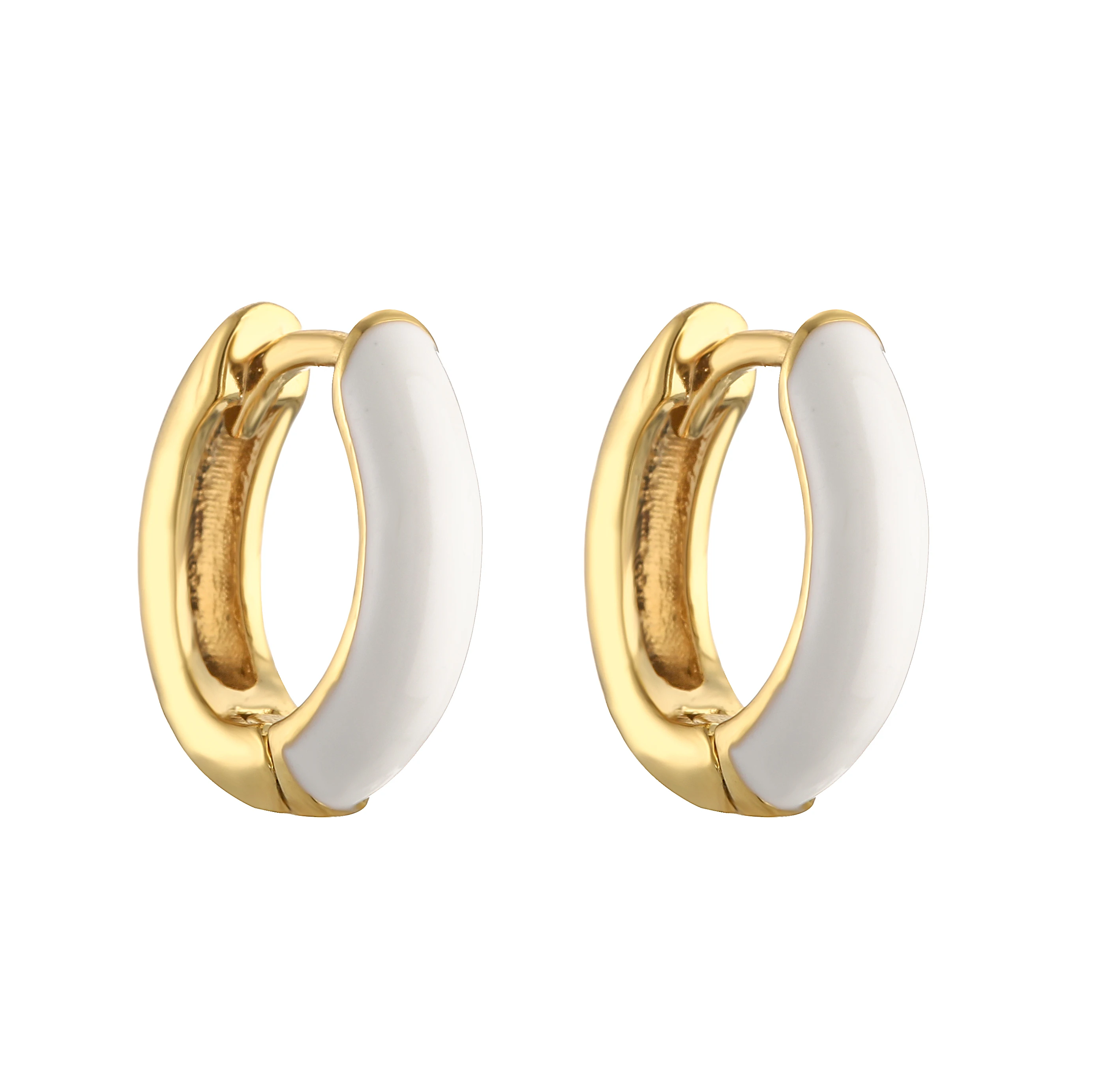 HECHENG,Purple/pink/blue Color Enamel Small Hoop Earrings  Round Circle Huggie Earrings for Women Fashion Jewelry Wholesale