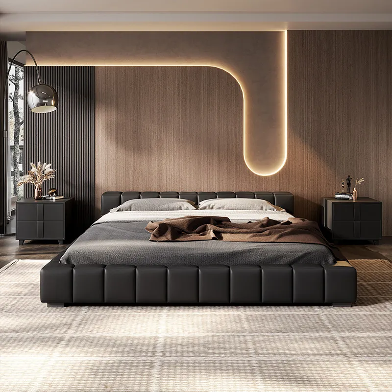 Luxury Floor Bed European Simple Double Single Sleeping Full Headboards Design Bed Modern Bedroom Cama Solteiro Cama Solteiro
