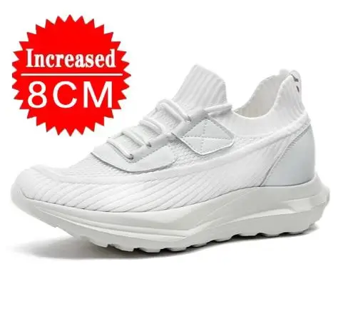 Increasing  Men Sneakers Casual Heightening Shoes 8cm Height Increase Shoes for Summer Breathable 6cm Elevator