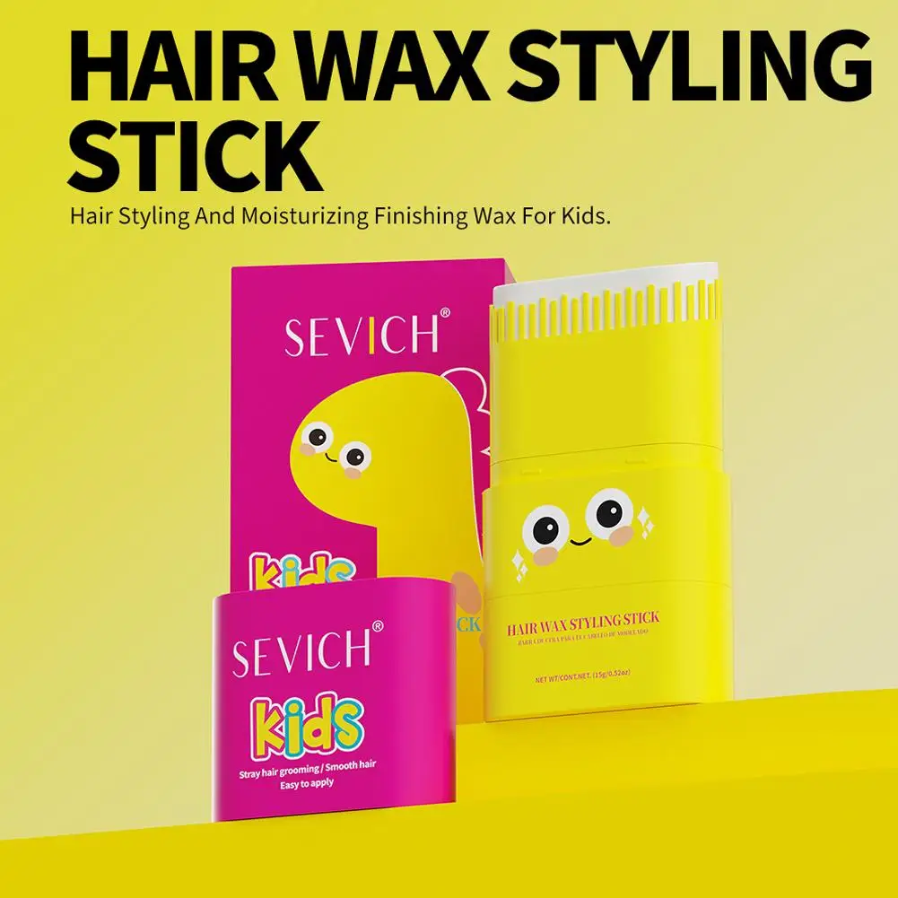 Hair Finishing Stick Styling Gel for Kids Girls & Boys Cartoon Dinosaur Hair Wax Stick for Slick, Frizzy Hair with Comb Design