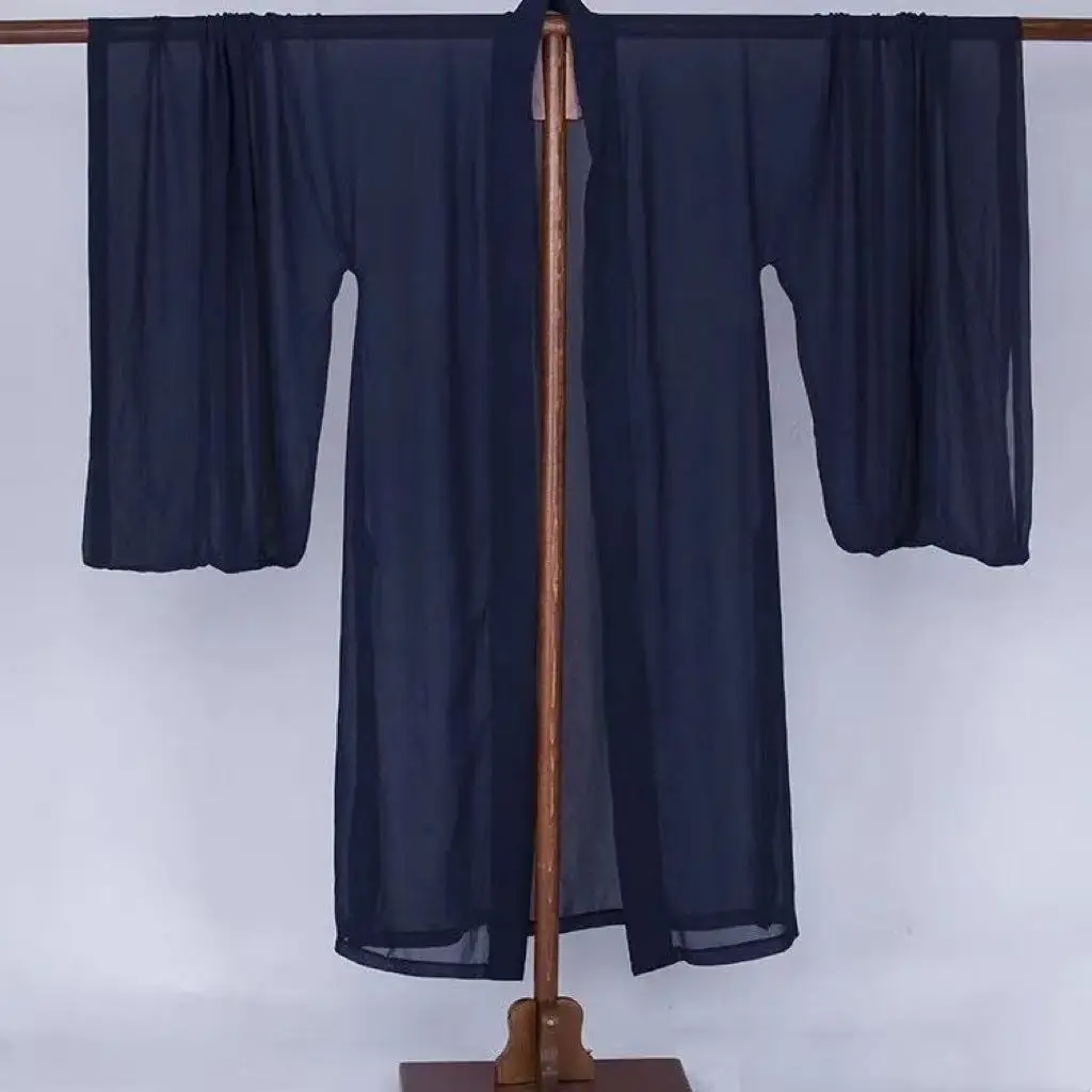 

Wudang Taoist Robe Comfortable Breathable Chiffon Large Sleeve Shirt Vintage Zen Tea Incense House Long Robe Couple Tai Chi Suit