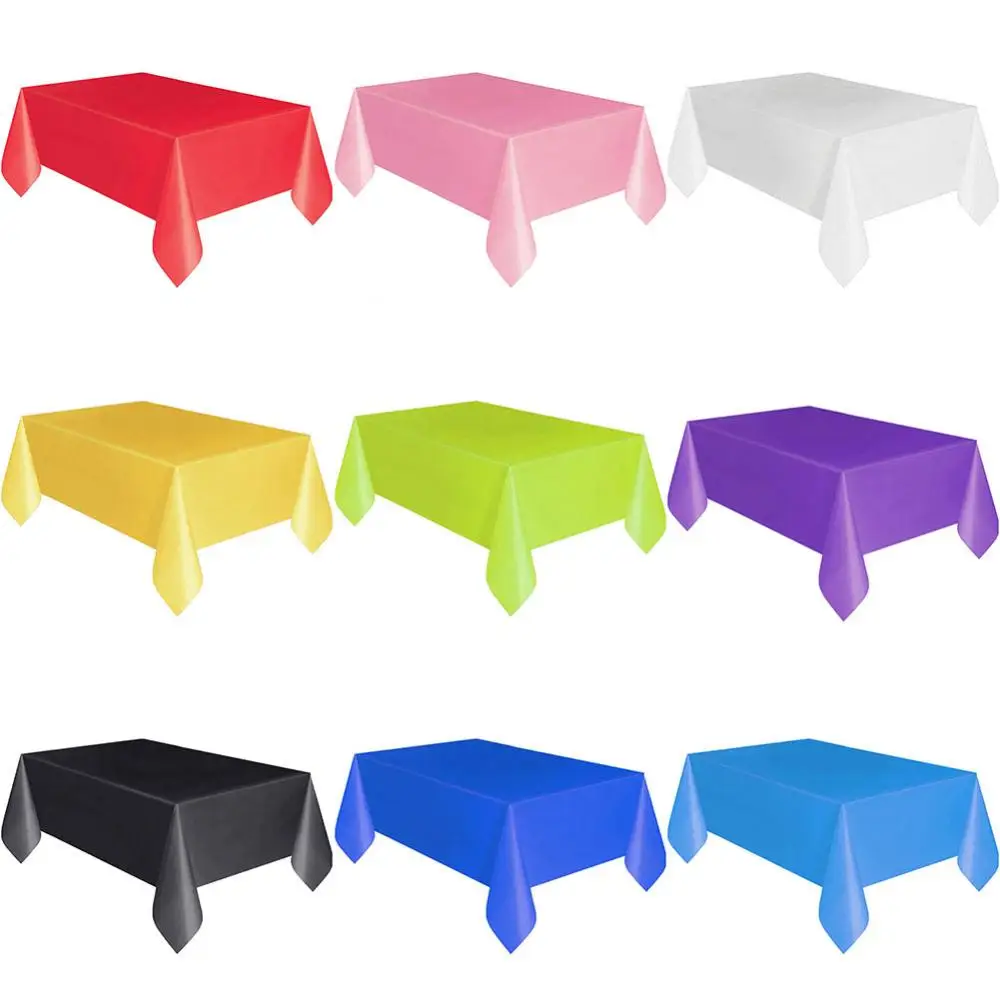 Plástico Retangular Toalha De Mesa Set, Oilproof Mesa De Jantar, Catering Refeição Louça, Festa De Casamento, Plástico, 183x137cm