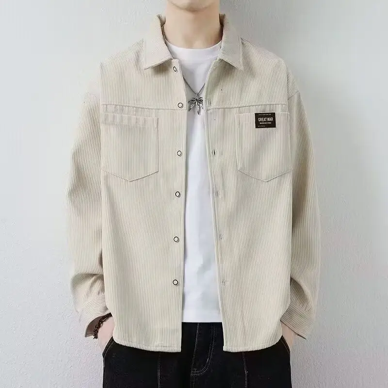 

New Men's Casual Loose irt Trendy Design Spring Autumn Wear Versatile Comfortable Stand Fit Long Sve Mosquito Proof