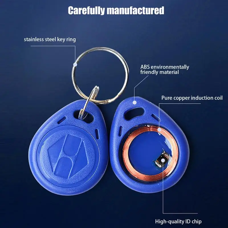10Pcs Blank Key Tag, RFID Key Fob Keychain Contactless Card NFCTag ID RFID Chip 125khz Duplicate Waterproof