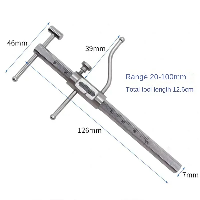 مسطرة قياس الأسنان الفرجار قياس المسافة العمودية البطانة تاج الرقمية الورنية العظام ريدج سمك زراعة الفم حاكم