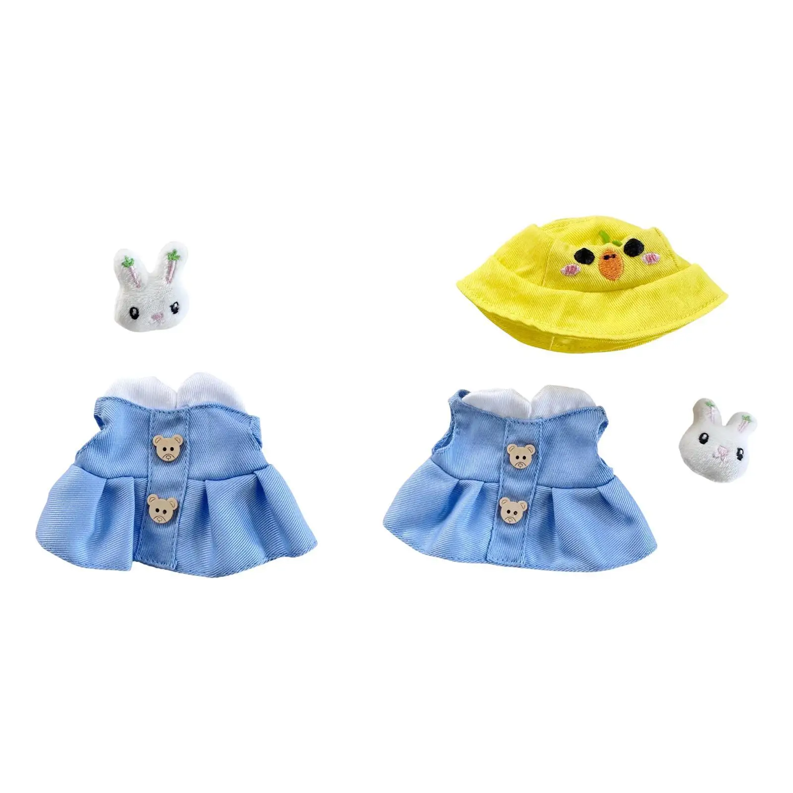 ملابس دمى ل 15/17 سنتيمتر أفخم دمية لطيف موضة الحيوانات المحشوة اكسسوارات محشوة دمية فستان بلا أكمام مجموعة للأطفال