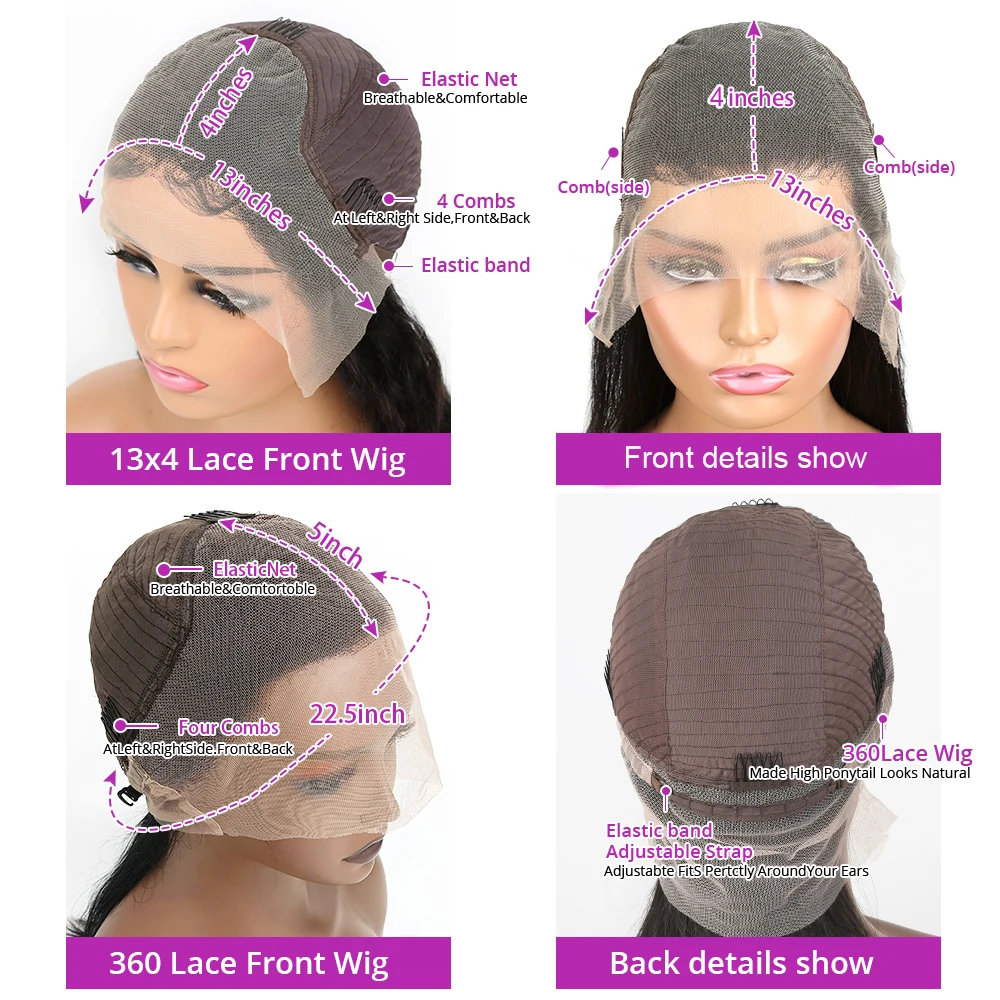 13x6 غريب مستقيم HD الدانتيل الجبهة خصلات الشعر المستعار الإنسان ياكي مستقيم 360 كامل الدانتيل الباروكات الأمامية للنساء قبل قطعها 300 الكثافة #6