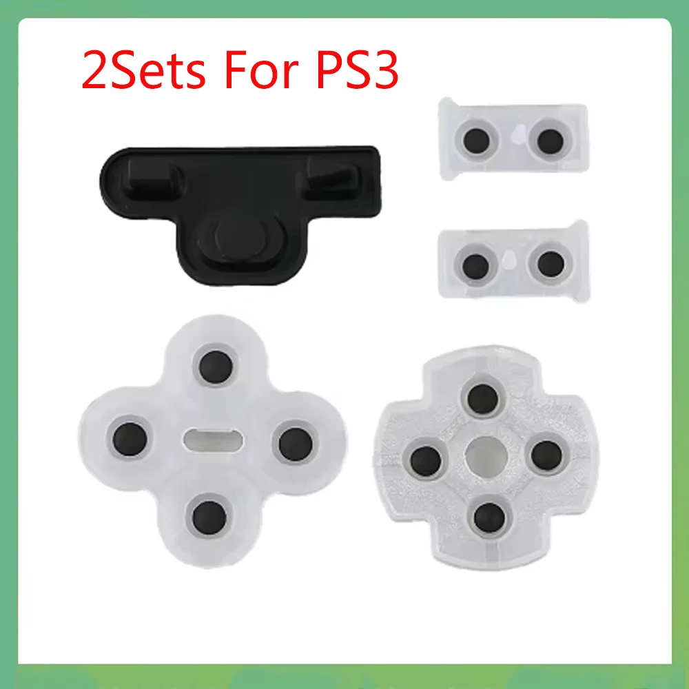 2Sets For PS3 Controller Conductive Adhesive Rubber Pads Gaming Replacement Button For PS3 Controller Repair Keypad Parts
