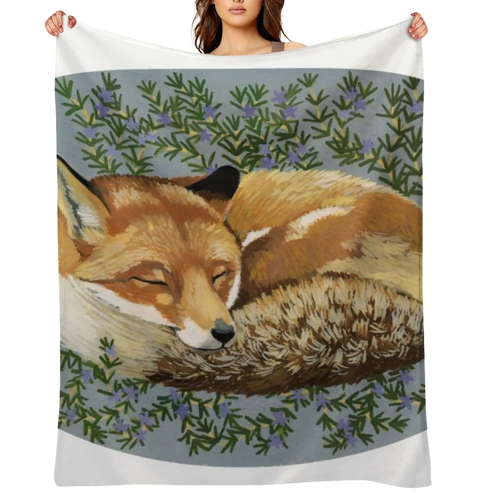 

Rosemary Fox Throw Blanket Shaggy Flannels warm winter Winter beds Blankets