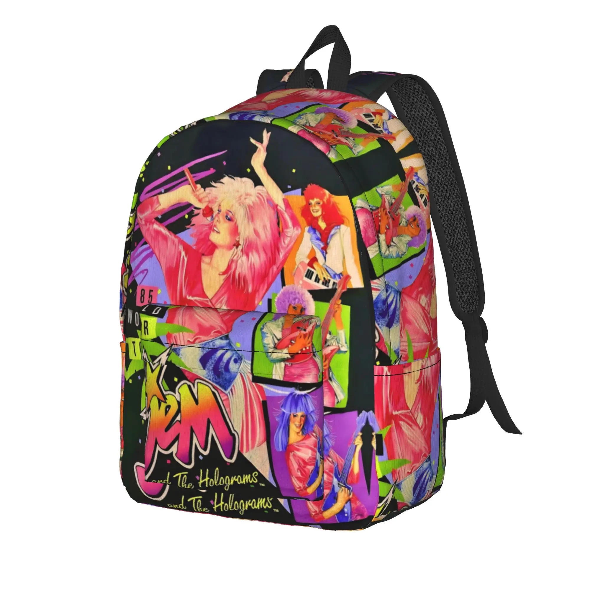 Jem And The Holograms Backpack for Men Women Teenage High School Work Daypack  College Canvas Bags with Pocket