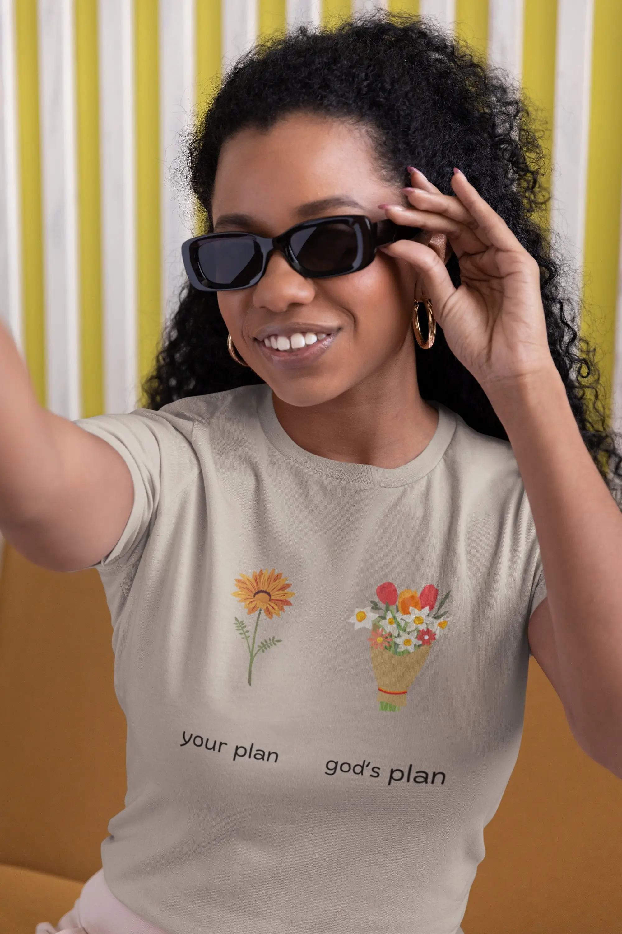 Your Plan Vs God'S A Thought Provoking T Shirt Design With Single Flower And Bouquet Illustrations For Faith Perspective