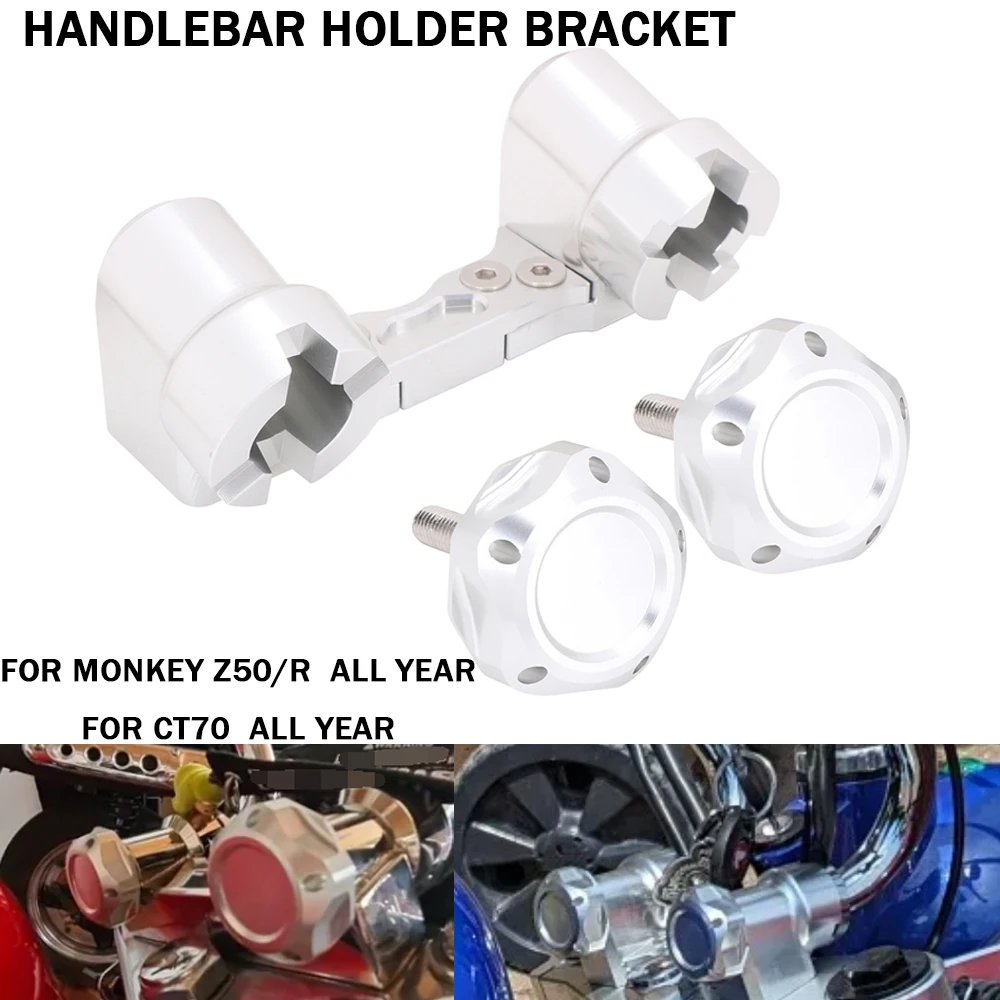 NEW CNC Motorcycle Handlebar Riser Mount Clamp With with Screw Knob Bolt For HONDA Monkey Z50 Z50R CT70 Z 50 50R CT 70