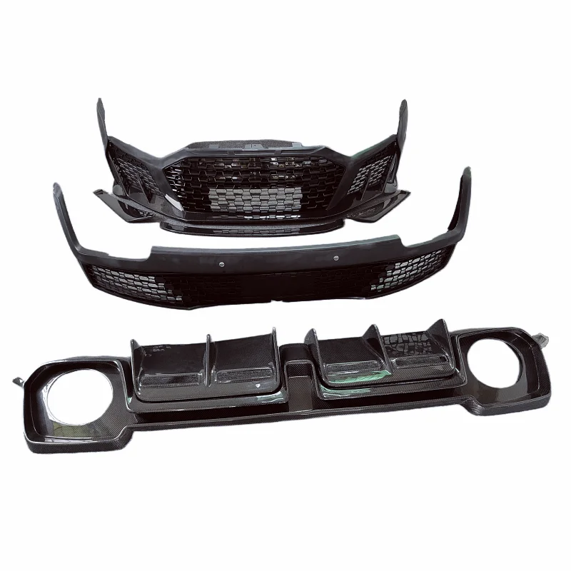 High Quality Resin Primer Carbon Fiber Old Model Modified New Front Bumper Front Lip Rear Bumper Diffuser For Audi R8 Body Kit